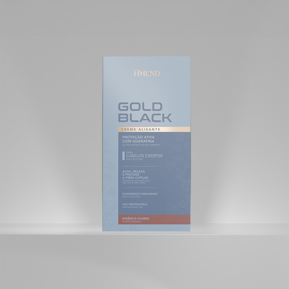 Kit Creme Alisante Amend Gold Black Flores